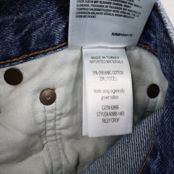 Agolde High Rise Straight Leg Riley Crop Raw Hem Denim Jean Size 27 - Picture 8 of 9